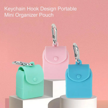 Mini Bag Keychain  Convenient Cup Bottle Hanging Mini Portable Straw Storage Bag  Solid Color Storage Bag