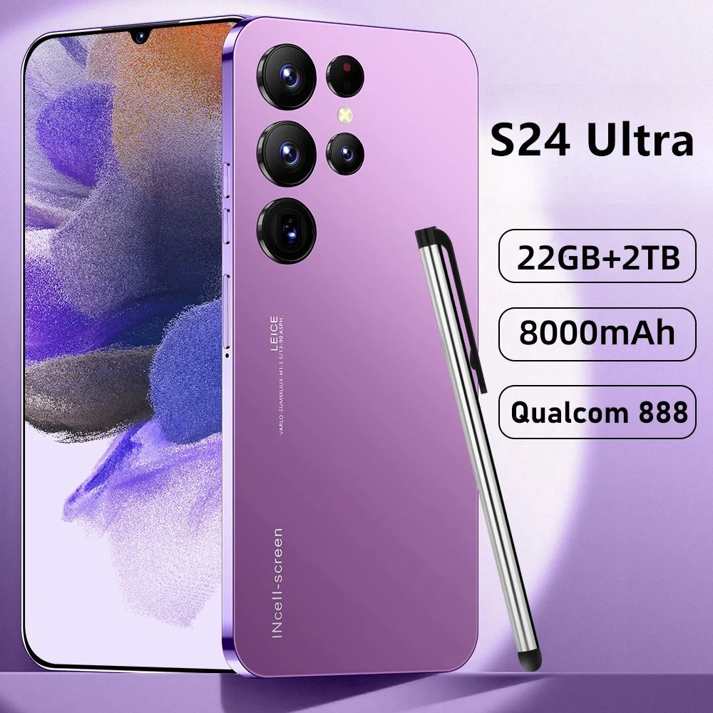 Hot New S24 Ultra Smart phone 7.3 inch Full Screen 4G/5G Cell Phone 22TB+2TB 7800mAh Mobile Phones Global Version Celulares