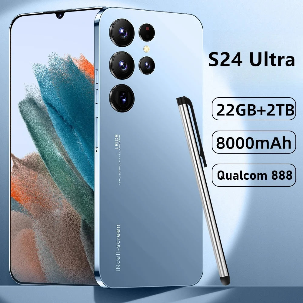 Hot New S24 Ultra Smart phone 7.3 inch Full Screen 4G/5G Cell Phone 22TB+2TB 7800mAh Mobile Phones Global Version Celulares