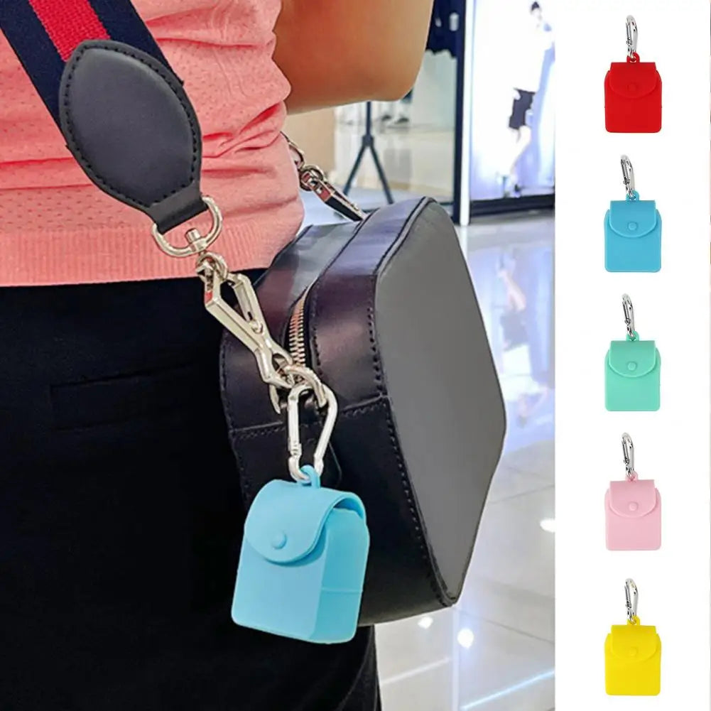 Mini Bag Keychain  Convenient Cup Bottle Hanging Mini Portable Straw Storage Bag  Solid Color Storage Bag