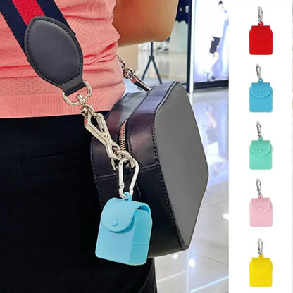 Mini Bag Keychain  Convenient Cup Bottle Hanging Mini Portable Straw Storage Bag  Solid Color Storage Bag