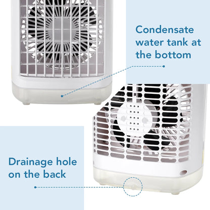 Portable Air Conditioner Fan 7-Color Light Refrigeration Small Fan Cooling Fan for Home Dormitory Mobile Cold Air Water-Cooled