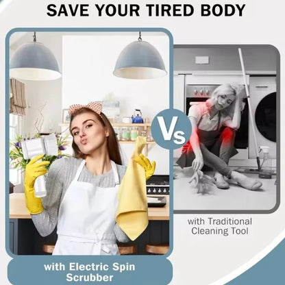 Electric Spin Scrubber,Bathroom Cleaning Brush Power Scrubber with 5 Replaceable Brush Heads, Electric Cleaning Brush